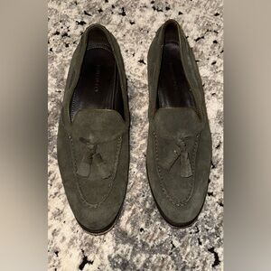 SUITSUPPLY Green Suede Loafer Dress Shoes